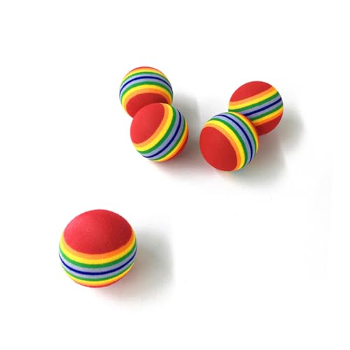 TOGEVAL 12 Stück Teiliges Eva Hundespielzeug Regenbogen Bälle Robust Langlebig Interaktives Kauspielzeug Welpen Training Apportierspaß für Kleine Hunde von TOGEVAL