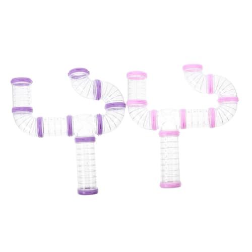 TOGEVAL 16 Stück Teiliges Hamster Tunnel Röhrenset DIY Käfig Zubehör Transparentes Röhrensystem mit Verbindungsplatten für Abenteuerspielplätze Kleintiere Wie Hamster Mäuse Geeignet von TOGEVAL