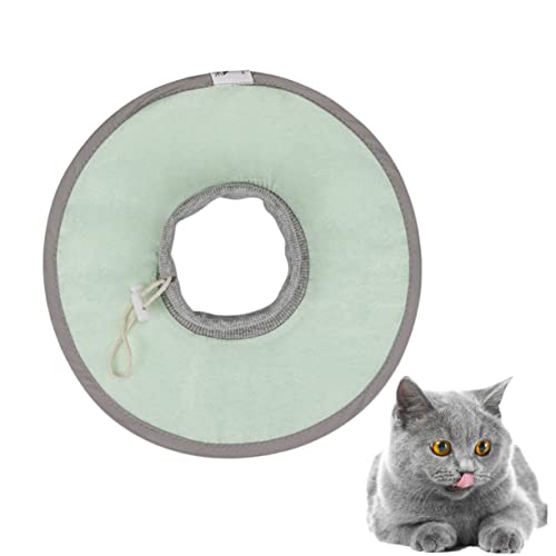 TOGEVAL 1stück Atmungsaktiver Wasserdichter Katzen-erholungs-halskragen Verstellbar Elizabethanischer Schutzkragen Für Haustiere Grün von TOGEVAL