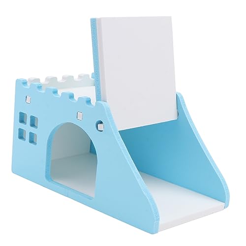 TOGEVAL 1Stk Little Pet Staircase Villa Spielzeuge Hamsterspielplatz Hamsterhäuser und Verstecke nagerhaus kleintierhaus Haustier Hamsterhaus aus Holz Hamsterspielzeug hölzern Blue von TOGEVAL
