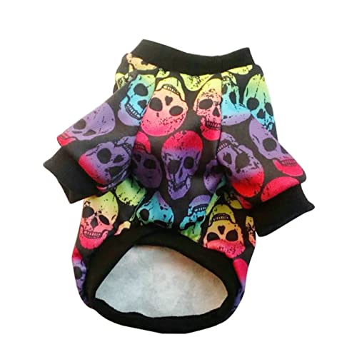 TOGEVAL Lustiger Hundepullover Mit Totenkopfmuster Halloween-kostümmaterial Für Haustiere Für Outdoor-aktivitäten von TOGEVAL