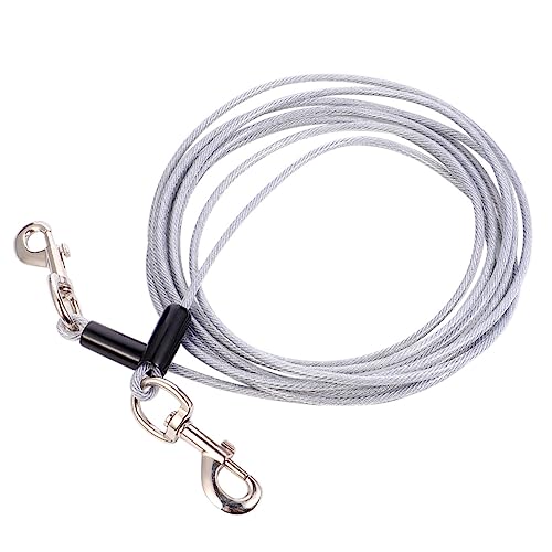 TOGEVAL 5mm Durchmesser Draht Hund Kabel 5m Haustier Hand Leine Doppel Outdoor Leine Für Hundetraining TOGEVAL 5mm Durchmesser Draht Hund Kabel 5m Haustier Hand Leine Doppel Outdoor Leine Für Hundetraining von TOGEVAL