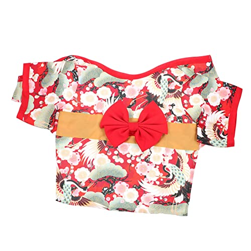 TOGEVAL Japanischer Kimono Stil Hund Kleidung Katzenkleidung Haustierbedarf Hundekleidung Corgi Kleid Haustier Kleidungsstück Washable Reusable von TOGEVAL