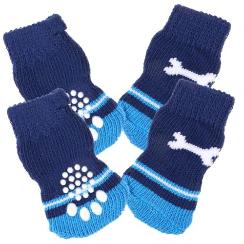 TOGEVAL 2 Paar Anti Rutsch Socken Für Haustiere, Hundesocken Für Kleine Hunde, Baumwollsocken, Verschleißfeste Hundesocken, Hunde Traktionssocken, Hundesocken, Tragbare Haustiersocken, von TOGEVAL