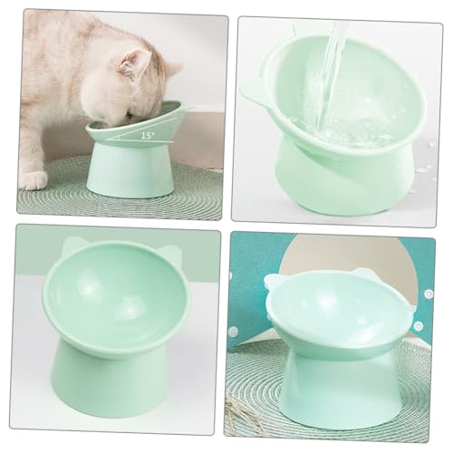 TOGEVAL 2 Stück Erhöhte Katzennäpfe Schräg Geneigte Futternäpfe mit Nackenschutz Anti erbrechen Robust Langlebig rutschfest für Katzen Welpen Tägliche Futter Wassernutzung von TOGEVAL