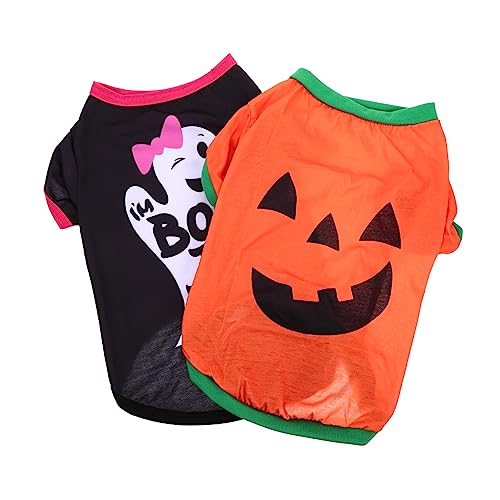 TOGEVAL 2 Stück Halloween-Pullover Für Hunde Kürbis- -Design Für Hunde Stilvolle Und Bequeme Atmungsaktive Hundekleidung Für Partydekorationen von TOGEVAL