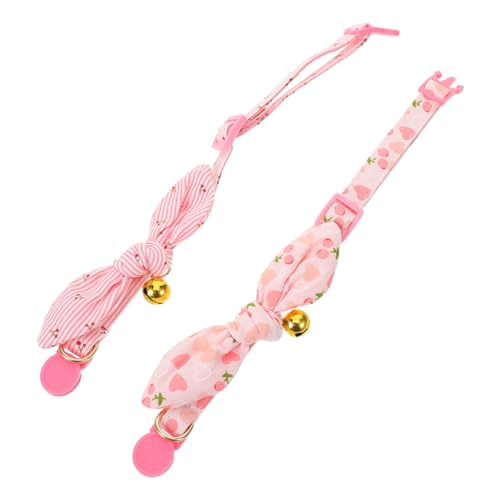 TOGEVAL 2 Stück Haustierhalsband Süßes Welpenhalsband Haustier-Halsband-anhänger Hund Halskette Blumenhalsband Für Haustiere Fotoshooting Haustierkragen Baumwolle Polyester Rosa von TOGEVAL