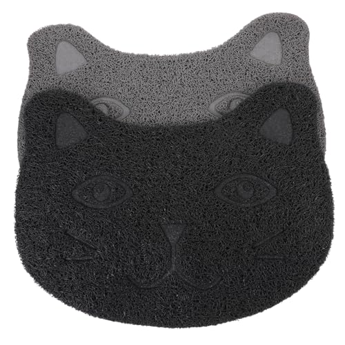 TOGEVAL 2 Stück Katzenstreu Matte rutschfeste und wasserdichte Futterunterlage Haustiermatte für Katzen und Pflegeleicht und Langlebig für Katzenklo und Fressbereich von TOGEVAL