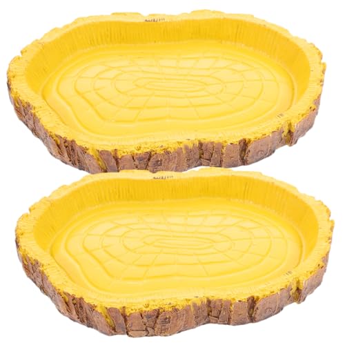 TOGEVAL 2 Stück Reptilien futternapf aus Robustem Resin mit Glatter Oberfläche Geeignet für Eidechsen Schlangen Schildkröten Verhindert Ausbrechen von Futter für Terrarien und Kleine von TOGEVAL