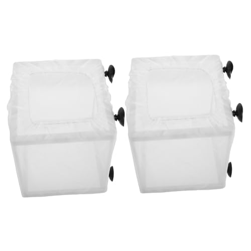 TOGEVAL 2 Stück Teiliges Fischzucht mit Feinem Netz Schwimmende Isolierbox für Aquarien Optimierte Wasserzirkulation Einfache Geeignet für Guppy Betta Garnelen und Kleine Fische von TOGEVAL