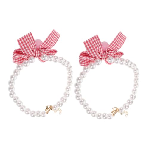 TOGEVAL 2-teiliges Haustierhalsband: Katzenhalsband Mit Blumenperlen Und Schleife, Hundehalskette, Schmuck, Katzenkleidung, Kleidzubehör Für Mädchen, Kätzchen, Welpenkostüm TOGEVAL 2-teiliges Haustierhalsband: Katzenhalsband Mit Blumenperlen Und Schleife, Hundehalskette, Schmuck, Katzenkleidung, Kleidzubehör Für Mädchen, Kätzchen, Welpenkostüm von TOGEVAL