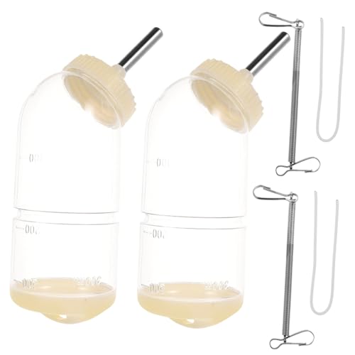TOGEVAL 2stücke Hamster Wasserflasche Und Kaninchen Wasserspender Automatischer Futter Und Wassernapf Für Kleine Haustiere Mit Federtrinksystem Und Auslaufsicher von TOGEVAL