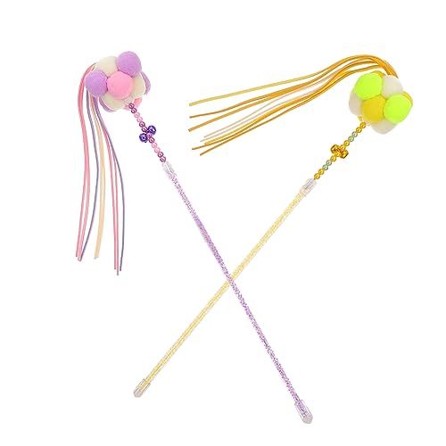 TOGEVAL 2 Stück Katzenspielzeug selbstaktives Katzenspielzeug Katzen-Teaser-Stick interaktiver Zauberstab stimuliert die Sinne der Katze für das Spielen im Innenbereich TOGEVAL 2 Stück Katzenspielzeug selbstaktives Katzenspielzeug Katzen-Teaser-Stick interaktiver Zauberstab stimuliert die Sinne der Katze für das Spielen im Innenbereich von TOGEVAL