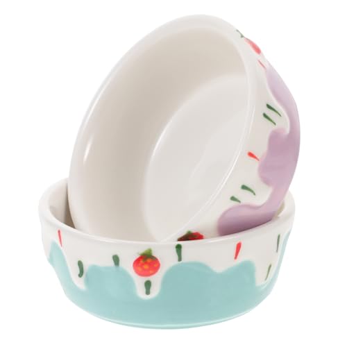 TOGEVAL 2stücke Keramischer Futternapf Für Hamster Und Kleintiere Anti-Splash Design Für Meerschweinchen Kaninchen Und Chinchillas von TOGEVAL