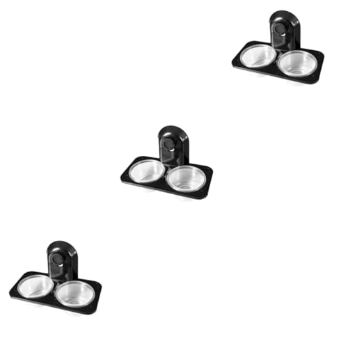 TOGEVAL 3 Stücke Reptilien Wasser Schüssel Lebensmittel Lagerung Pet Reptile Feeder Schüssel Glas Schüssel Für Eidechsen Schildkröten Schwarz von TOGEVAL