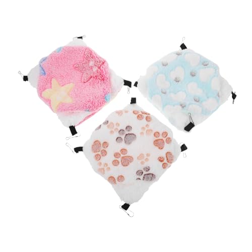 TOGEVAL 3 Stück Kleintier Hängematte Doppelschicht Plüsch Warmes Haustierbett Für Hamster Eichhörnchen und Gleithörnchen Kuscheliger Schlafsack Hängebett Haustierkäfig Zubehör TOGEVAL 3 Stück Kleintier Hängematte Doppelschicht Plüsch Warmes Haustierbett Für Hamster Eichhörnchen und Gleithörnchen Kuscheliger Schlafsack Hängebett Haustierkäfig Zubehör von TOGEVAL