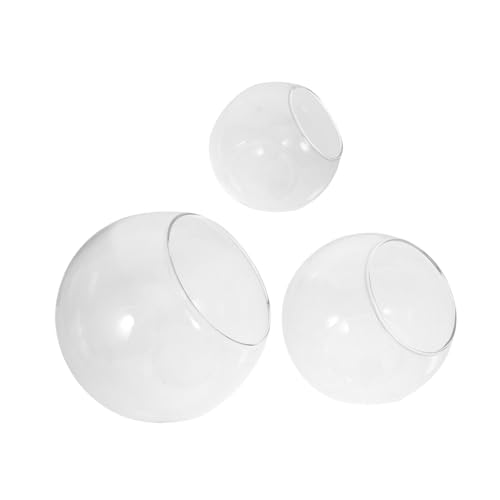 TOGEVAL 3 Stück Teiliges Schräges Micro Landscape Glasflaschen für Luftpflanzen Terrarium DIY Moos Dekoration Wohnzimmer Büro Schlafzimmer von TOGEVAL