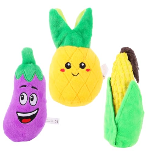 TOGEVAL Spielzeug Für Hunde Haustier-Sound-Spielzeug-Set 3-teilig Leuchtende Farben Obst Und Gemüse Plüschspielzeug Zum Apportieren Tauziehen TOGEVAL Spielzeug Für Hunde Haustier-Sound-Spielzeug-Set 3-teilig Leuchtende Farben Obst Und Gemüse Plüschspielzeug Zum Apportieren Tauziehen von TOGEVAL