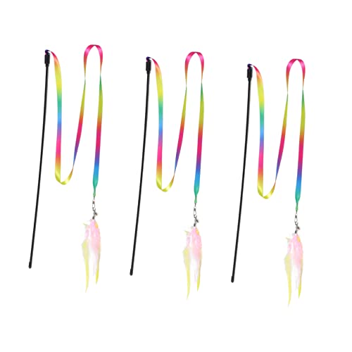 TOGEVAL 3pcs Katze Teaser Spielzeug Seide Streifen 48cm Interaktive Kätzchen Teaser Spielzeug Für Übung TOGEVAL 3pcs Katze Teaser Spielzeug Seide Streifen 48cm Interaktive Kätzchen Teaser Spielzeug Für Übung von TOGEVAL