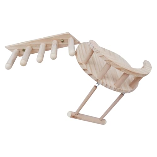 TOGEVAL 3stücke Teiliges Hamster Zubehör Set Mit Holzleiter Schaukel Und Plattform Für Kleintiere Spielzeug Und Krallenpflege Für Hamster Meerschweinchen Und von TOGEVAL