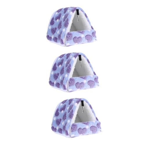 TOGEVAL 3st Haustierbett Igelnest Käfig Meerschweinchen Nest Hamsternest Hamster Winterbett Haustier Warm Hamster Winternest Tier Schlafsack Hamsterwinter Igel Bett Hamsterhausbett Violett von TOGEVAL
