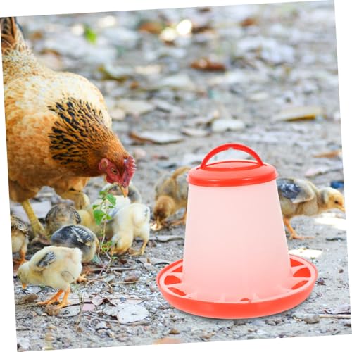 TOGEVAL 4 Stück Automatischer Hühnerfutterspender Robuster Verschleißfester Geflügel futtertrog mit Deckel UV beständig Leichter Stabiler Futterbehälter für Geflügel und Küken von TOGEVAL