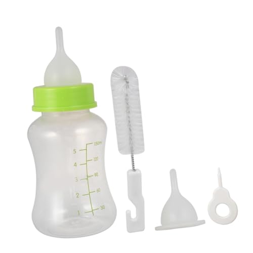 TOGEVAL 4 Stück Haustier Milchflasche mit Reinigungsbürste Langlebiger Welpen Futterspender für Kleine Hunde und Katzen Weiche Saugeröffnung Bpa Frei Leichte Zufällige Zufällige Farbe von TOGEVAL