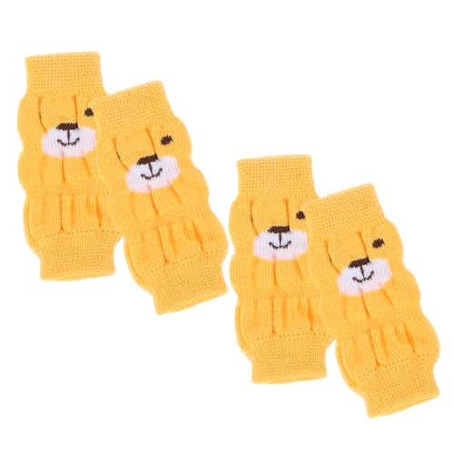 TOGEVAL 4 Stück Teiliges Baumwoll Hundebeinsocken rutschfest Bequem und Schützend Niedliches Cartoon Design für Welpen und Kleine Hunde Schützt Gelenke und Verbessert Glatten Böden von TOGEVAL