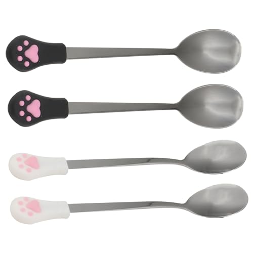 TOGEVAL 4 Stück Teiliges Haustierfutter Löffel mit Katzenkrallen Design Bpa Frei Rostfrei Langlebig für Hunde und Katzen Nassfutter Einfache TOGEVAL 4 Stück Teiliges Haustierfutter Löffel mit Katzenkrallen Design Bpa Frei Rostfrei Langlebig für Hunde und Katzen Nassfutter Einfache von TOGEVAL