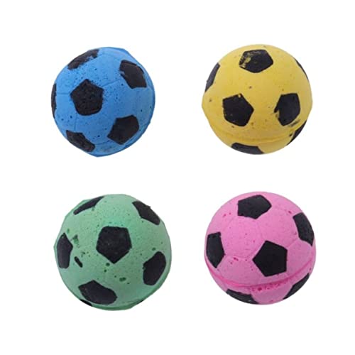 TOGEVAL 4 Stück Teiliges Katzenspielzeug Kleine Fußball Schaumbälle aus Eva Interaktives Soccer Ball Design Stimuliert Natürliche Instinkte Verhindert Möbelkratzen Bunte Mischung für TOGEVAL 4 Stück Teiliges Katzenspielzeug Kleine Fußball Schaumbälle aus Eva Interaktives Soccer Ball Design Stimuliert Natürliche Instinkte Verhindert Möbelkratzen Bunte Mischung für von TOGEVAL