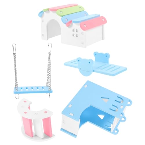 TOGEVAL 5-teiliges Set Hamster-Spielzeug Sportspielzeug Haustier-mäuse-hütte Käfig Für Meerschweinchen Hamster Wippe Spielzeug Guinea Spielzeug Hamsterwippe Haustier Spielzeug PVC TOGEVAL 5-teiliges Set Hamster-Spielzeug Sportspielzeug Haustier-mäuse-hütte Käfig Für Meerschweinchen Hamster Wippe Spielzeug Guinea Spielzeug Hamsterwippe Haustier Spielzeug PVC von TOGEVAL