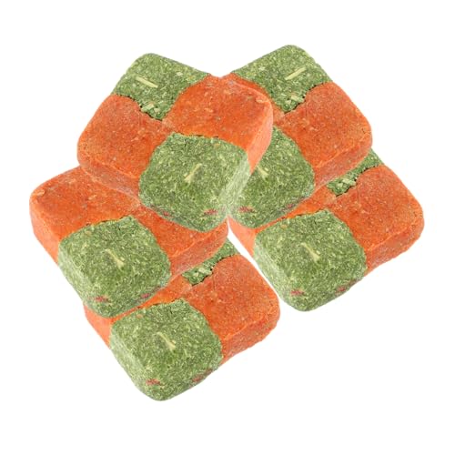 TOGEVAL Kauspielzeug für Kaninchen – 5 Stück Doppelgrassteine Natürliches Beißspielzeug für Haustiere Molaren Kuchen für Meerschweinchen und Hamster Gesunde Snacks Zusatzstoffe von TOGEVAL