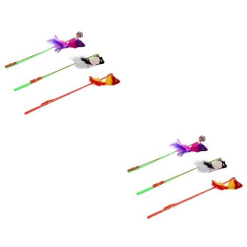 TOGEVAL 6stücke Katzenangel Mit Elastischem Seil Interaktives Katzenspielzeug Zur des Spielverhaltens Fitness Farben Zufällig Für Kätzchen Und Erwachsene Katzen TOGEVAL 6stücke Katzenangel Mit Elastischem Seil Interaktives Katzenspielzeug Zur des Spielverhaltens Fitness Farben Zufällig Für Kätzchen Und Erwachsene Katzen von TOGEVAL