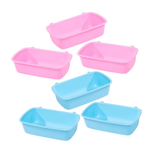 TOGEVAL 6 Stück Kleintier Fressnäpfe zum Aufhängen Platzsparende Futter und Wasserschalen für Hamster und Ratten Praktische Futterschalen in Rosa und Blau für Sauberes Kleintierzubehör TOGEVAL 6 Stück Kleintier Fressnäpfe zum Aufhängen Platzsparende Futter und Wasserschalen für Hamster und Ratten Praktische Futterschalen in Rosa und Blau für Sauberes Kleintierzubehör von TOGEVAL