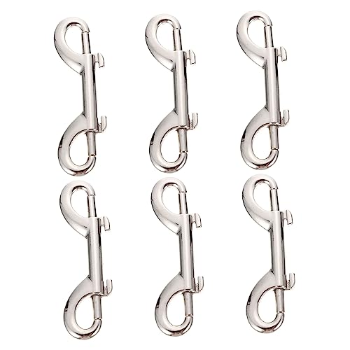 TOGEVAL 6 Stück Teiliges Doppelte Hundeleinenhaken aus Zinklegierung Rostbeständige DIY Karabiner für Haustiergeschirre Taschen und Rucksäcke Langlebige von TOGEVAL