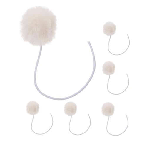 TOGEVAL 6 Stück Teiliges Katzenhängeball Glocken Interaktives Katzen Beißfest Langlebig Stimulierend Ersatzball für Kratzbaum Beige Sicher für Indoor Katzen von TOGEVAL