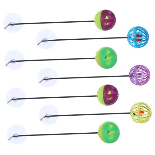 TOGEVAL 7 Stück Teiliges Reptilien Bunter Glockenball Kombination Langlebig und Sicher für Bartagamen Eidechsen Geckos und Kleintiere Spielerisch Futterspender und Zufällige Farbe von TOGEVAL