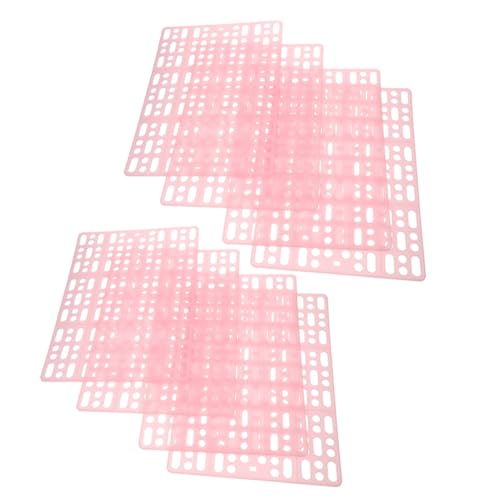 TOGEVAL 8St Spleißen der Bodenmatte jaula para conejos Kaninchenmatten für den Käfig Hasen zubehör für den käfig kaninchenstall zubehör Hasenpfoten Bodenmatte für Haustier Plastik Rosa von TOGEVAL