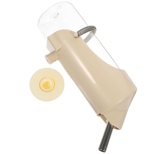 TOGEVAL Automatische Haustier Trinkflasche mit Hängendem Design Auslaufsicher Geruchlos für Hamster Kaninchen Meerschweinchen Wasserspender für Kleintiere Beige von TOGEVAL