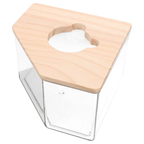 TOGEVAL Hamster Badezimmer Mit Holzdeckel Transparenter Sandbad Container Für Kleintiere Multifunktional Als Toilette Und Sandbad Geeignet Für Hamster Gerbils Und Mäuse TOGEVAL Hamster Badezimmer Mit Holzdeckel Transparenter Sandbad Container Für Kleintiere Multifunktional Als Toilette Und Sandbad Geeignet Für Hamster Gerbils Und Mäuse von TOGEVAL