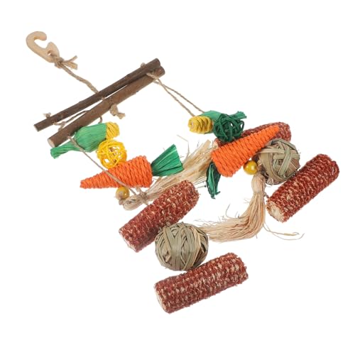TOGEVAL Bunny Chew Toy Für Kleine Tiere Hängendes Kauspielzeug Für Vögel Langlebiges Zubehör Für Käfige Für Papageien Und Nager Fördert Spiel Und Zahnreinigung von TOGEVAL
