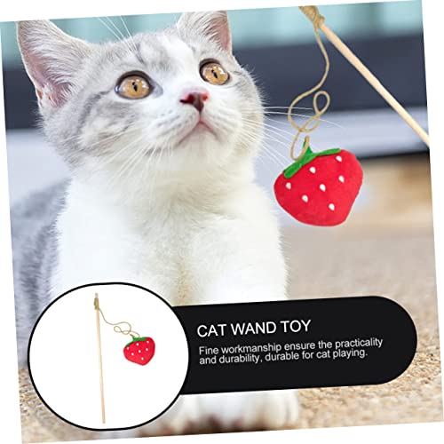 TOGEVAL Cat Teasing Stick aus Strapazierfähigem Material Bissfestes Interaktives Katzenspielzeug in Rot Lebhaftes Kätzchenspielzeug für Aktives und Beschäftigung Fördert Gesundheit und von TOGEVAL