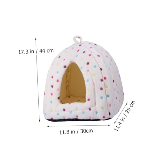TOGEVAL Pet Cave Hundebett Nest Für Bis Mittelgroße Welpen Und Katzen Bequemes Warmes Zeltdesign Beige von TOGEVAL