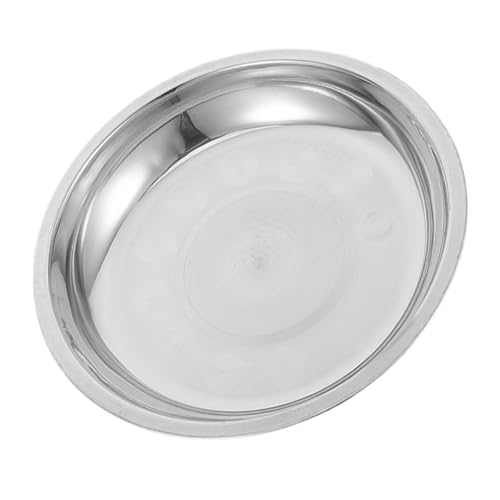 TOGEVAL Edelstahl Katzennapf Flach Robust Rostfrei Hygienisch Leicht zu Reinigen für Kleine Katzen und Hunde Praktische Futterschale für Wasser und Trockenfutter von TOGEVAL