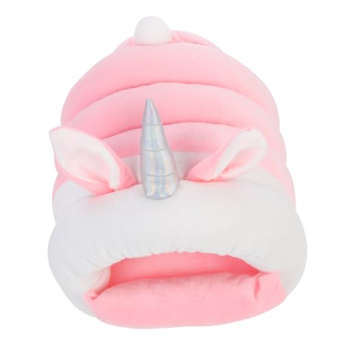 TOGEVAL Pet Hamster Nest Aus Warmem Material Einladendes Schlafhaus Für Kleine Tiere Pinkes Einhorndesign Für Hamster Meerschweinchen Und Ähnliche Haustiere von TOGEVAL