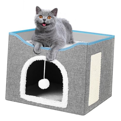 TOGEVAL Klimatisierter Katzennest Faltbare Katzenbetten für Hauskatzen Katzenhaus für Hauskatzen Katzenhäuser für Hauskatzen TOGEVAL Klimatisierter Katzennest Faltbare Katzenbetten für Hauskatzen Katzenhaus für Hauskatzen Katzenhäuser für Hauskatzen von TOGEVAL