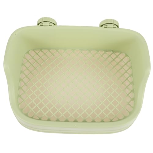 TOGEVAL Grüne Kaninchentoilette aus Robustem Kunststoff Quadratische Kleintier Toilette für Meerschweinchen Hasen Hamster Wiederverwendbar Hygienisch für Wohnzimmer und Schlafzimmer von TOGEVAL