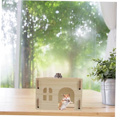 TOGEVAL Hamster Holzhaus Robust mit Sicherem Versteck für Kleine Nager Wie Hamster Chinchilla Zwerghamster Einfach zu Reinigen und Montagefreundliches Kleintier Spielhaus TOGEVAL Hamster Holzhaus Robust mit Sicherem Versteck für Kleine Nager Wie Hamster Chinchilla Zwerghamster Einfach zu Reinigen und Montagefreundliches Kleintier Spielhaus von TOGEVAL