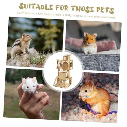 TOGEVAL Hamster Kletterhaus aus Naturholz mit Rutsche und Plattform Kreatives Kleintier Spielplatz für Hamster Zwerghamster Igel Haustier Kletterspaß und Versteckspiel TOGEVAL Hamster Kletterhaus aus Naturholz mit Rutsche und Plattform Kreatives Kleintier Spielplatz für Hamster Zwerghamster Igel Haustier Kletterspaß und Versteckspiel von TOGEVAL
