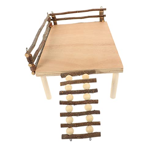 TOGEVAL Holz-hamsterplattform Für Hamsterkäfig Kletter Und Spielzeug Für Kleine Haustiere Beißleiter Mit Ruhebereich Für Zwerghamster Und Andere Kleintiere von TOGEVAL